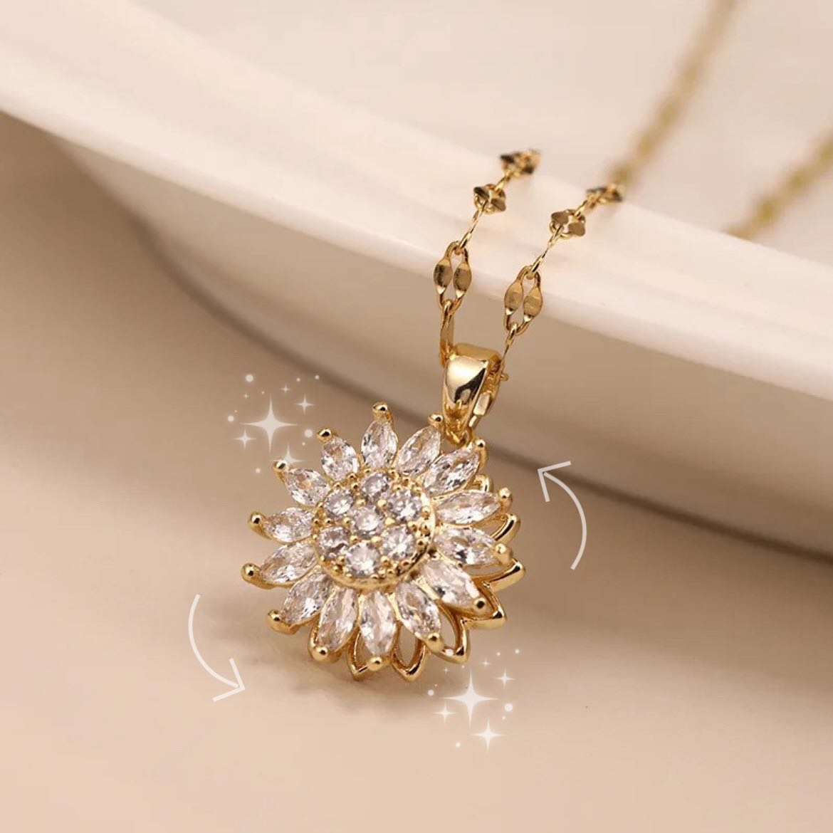 Amuleto collar Girasol 🌼 Energy Luxur 💆‍♀️ (Activa y limpia tu energía 100%)  +ESTUCHÉ DE LUJO