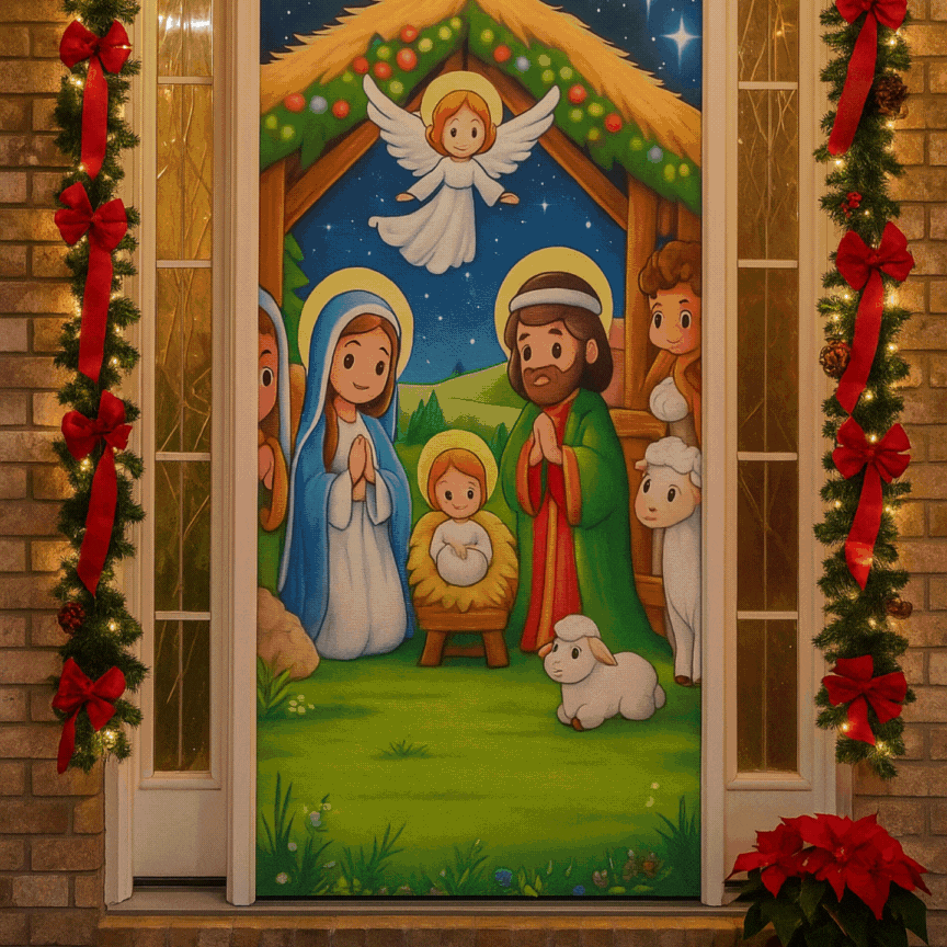 Funda  Puerta Navideña  (Adaptable a cualquier Diseño de  Puerta )