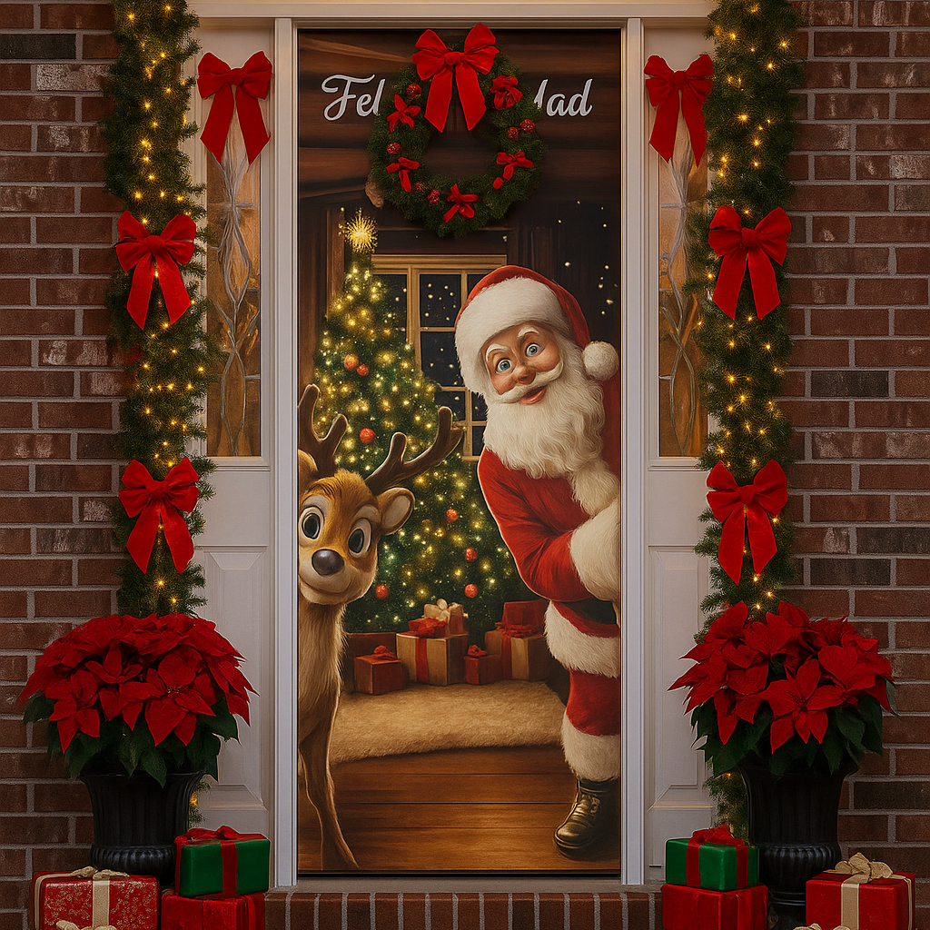 Funda  Puerta Navideña  (Adaptable a cualquier Diseño de  Puerta )