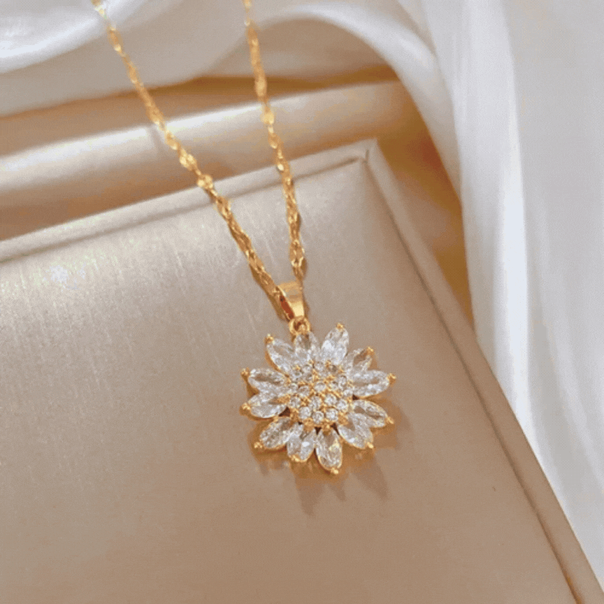 Amuleto collar Girasol 🌼 Energy Luxur 💆‍♀️ (Activa y limpia tu energía 100%)  +ESTUCHÉ DE LUJO